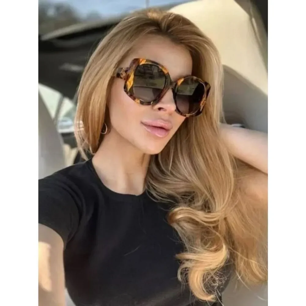 NEW Gucci GG1257S 004 Havana Gradient Blue Butterfly Oversized Women Sunglasses